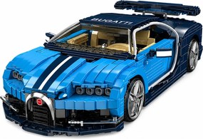 LEAN Toys Stavebnicové kocky – športové auto Bugatti, modré, 1212 dielov