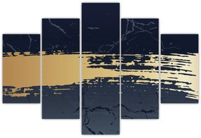 Obraz - Modrá a zlatá abstrakcia N⁰2 (150x105 cm)