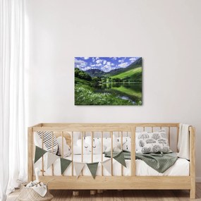 Obraz - Krajina s jazerom (70x50 cm)