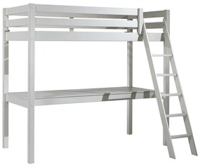 Biela vyvýšená detská posteľ z borovicového dreva 90x200 cm PINO – Vipack