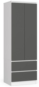Šatníková skriňa STAR 60 cm bielo-grafitová