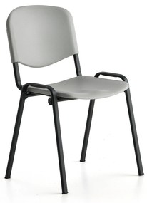 Stolička NELSON, plastové sedadlo, čierna, svetlošedá
