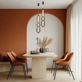 LED luster na lanku PUMA LED/15W/230V pr. 14 cm čierna