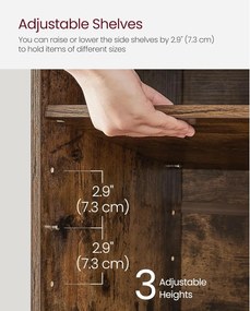 Lavička na topánky, botník s čalúneným sedadlom, 9 priehradiek, rustikálny hnedý