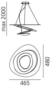 Artemide 1249020A -LED Stmievateľný luster na lanku PIRCE LED/27W/230V 3000K zlatá
