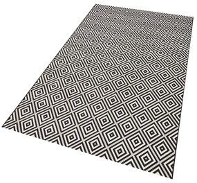 Čierno-biely vonkajší koberec NORTHRUGS Karo, 140 × 200 cm