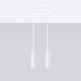 Sollux SL.1536 - Luster na lanku KARBON 2xGU10/10W/230V biela