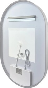 Mereo Mereo, zrkadlo oválne 50x80 cm, LED osvetlenie, rám z brúsenej ocele, MER-CN170S