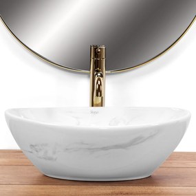 Rea Sofia Nature Marble, umývadlo na dosku 410x345x150mm, imitácia kameňa, REA-U6605