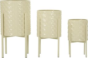 Sada 3 ks stojanů na květiny Betsy krémová