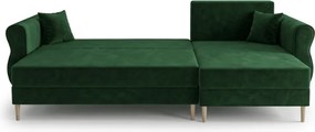 Rozkladacia obojstranná sedacia súprava do L SILVIANO 230x140 cm, tmavozelená