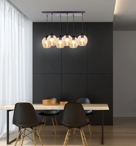 Candellux Čierno-hnedý závesný luster Aspa pre žiarovku 6x E27 36-00620