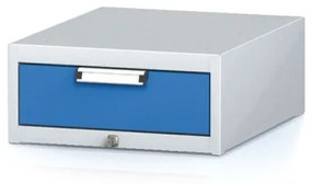 Alfa 3 Závesný dielenský box na náradie k pracovným stolom MECHANIC, 1 zásuvka, 480 x 600 x 218 mm, modré dvere