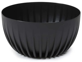 PLASTOVÝ KVETINÁČ STRIPPED ECO SADA 2KS 16X30 CM+15X24 CM ČIERNA