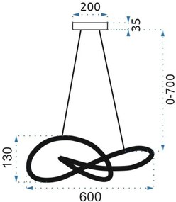 Toolight - LED závesné svietidlo APP814-CP + diaľkové ovládanie, čierna, OSW-04025
