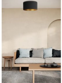 Duolla - Stropné svietidlo ROLLER 1xE27/15W/230V pr. 40 cm čierna/zlatá