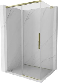 Mexen Rox, L posuvná sprchová kabína 120 x 90 cm, 8mm číre sklo, zlatý lesklý profil, 8C2L-120-090-50-00