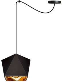 Závesné svietidlo Diamond Gold Spider, 1x čierne/zlaté textilné tienidlo