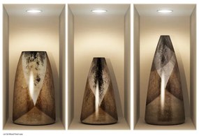 Sada 3 samolepiek s 3D efektom Ambiance Wooden Vases