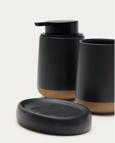 Tmavosivý keramický téglik na zubné kefky Silma – Kave Home