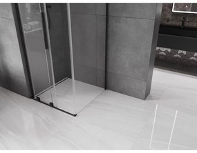 Mexen Velar L, sprchový kút s posuvnými dverami 110 x 110 cm, 8mm číre sklo, čierna matná, 871-110-110-03-70