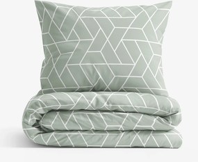 Goldea bavlnené posteľné obliečky - mozaika na šalviovom 140 x 200 a 70 x 90 cm