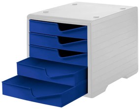 Triediaci box, 5 zásuviek, sivá/modrá