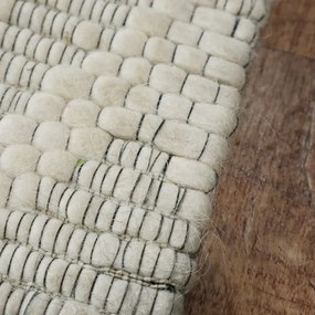 Asra, Kusový ručne tkaný koberec Woolen 5 White, 150x240, biela, obývacia izba