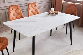 Keramický jedálenský stôl Garold 140 cm biely