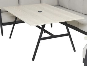 CH Rohový hliníkový záhradný nábytok - antracit, béžové vankúše