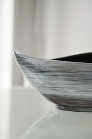 Strieborná miska MONDANA, sklolaminát, šírka 39 cm, strieborno-čierna