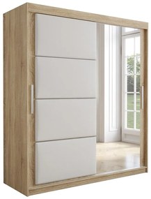 Skriňa Tapi 180 Dub Sonoma/Biela ekokoža