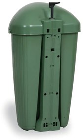 Vonkajší odpadkový kôš na stĺpik DINOVA, 50 l, tmavo zelený