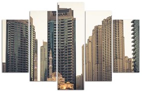 Obraz na plátně pětidílný Dubaj Mrakodrapy - 150x100 cm