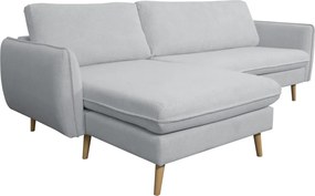 Rohová sedačka Salma svetlo šedá látka, univerzálna pravá/ľavá