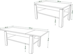 ASTI-R dub Oasis - moderný konferenčný stolík s rozkladacou doskou