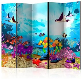 Paraván - Colourful Fish II [Room Dividers] Veľkosť: 225x172, Verzia: Akustický