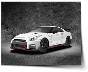 Sablio Plagát Nissan GTR 35 Sivý - 90x60 cm