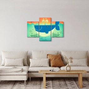 Obraz - Veselá veľryba v mori (90x60 cm)