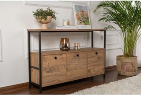 Konzolový stolík v dekore borovice v prírodnej farbe 29,5x120 cm Solace – Kalune Design