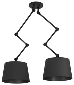 Eglo 390113 - Luster na tyči PISTUNIO 2xE27/40W/230V čierna