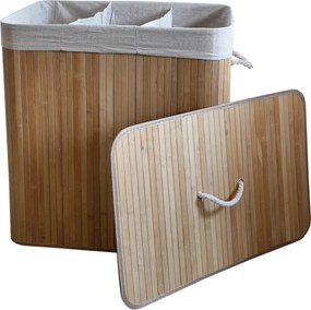 TRENDIE Bambusový kôš na prádlo 150l svetlohnedý + DARČEK