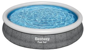 Bazén samonosný sivý rattan 3.66x0.76 m 57443