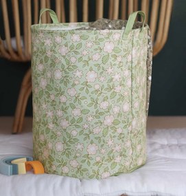 A Little Lovely Company - úložný kôš na hračky - kvetiny na šalviovej