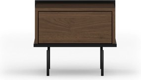 Nočná skrinka Zenar so zásuvkou 50 cm - elegantný orech / čierna