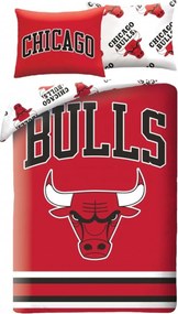 Obojstranné posteľné obliečky z mikrovlákna NBA - Chicago Bulls - 70x90 cm + 140x200 cm