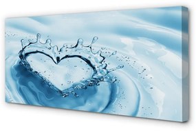 Obraz canvas Vodné kvapky srdce 125x50 cm
