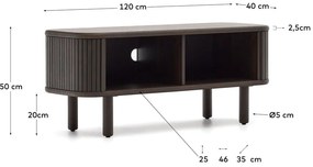 Tmavohnedý TV stolík v dekore jaseňa 120x50 cm Mailen – Kave Home