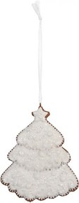 Závesná dekorácia zasnežený perníkový stromček Frosted Ginger - 9*1*10 cm