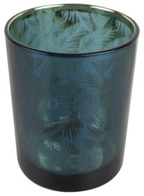 Petrolejový sklenený svietnik na čajovú sviečku s palmovými listami - Ø 8 * 10cm